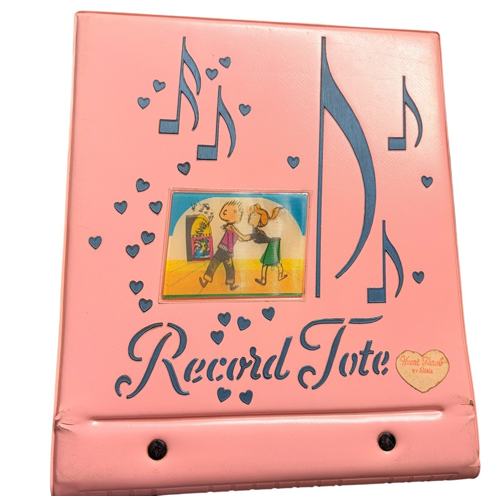 Vintage Pink Pony Tail Dancing Wiggle Picture 45 Record Tote by Siris Stationary